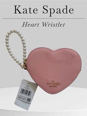 kate spade Pink Heart Pearl-Strap Wristlet